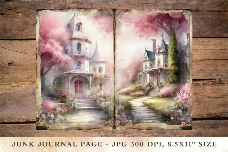 Printable Junk Journal Pages fairy forest 4
