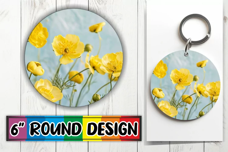 Fresh Petal Circle Wrap: Spring Sublimated Pattern Keychain