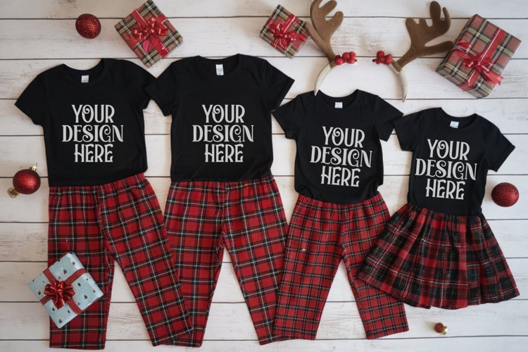 Christmas Family Matching Group T-Shirt Mockup