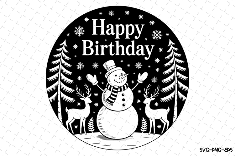 Christmas Happy Birthday Svg | Christmas Svg | Svg Cut Files