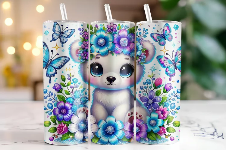 Bear Tumbler Wrap | Sublimation | Tumblers