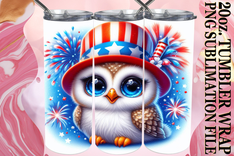 Radiant Mornings 20oz tumbler wrap, USA Animals