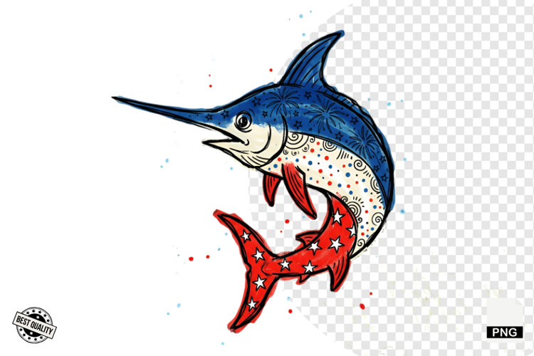 4th of July Undersea Life Clipart example image 1