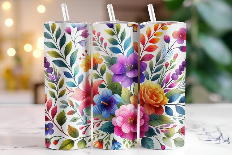 Flowers Tumbler Wrap | Sublimation | Tumblers