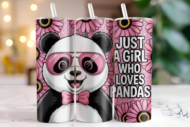Just a Girl who Loves Pandas Tumbler Wrap | Sublimation