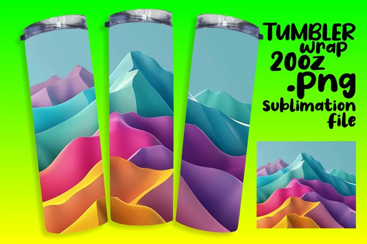 Gradient Pattern Sublimation Tumbler Wrap Art 20oz