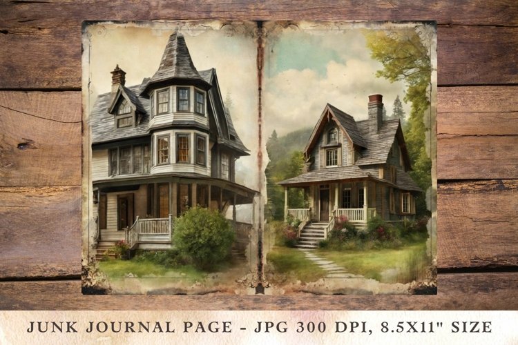 Printable Junk Journal cottage house 9 example image 1
