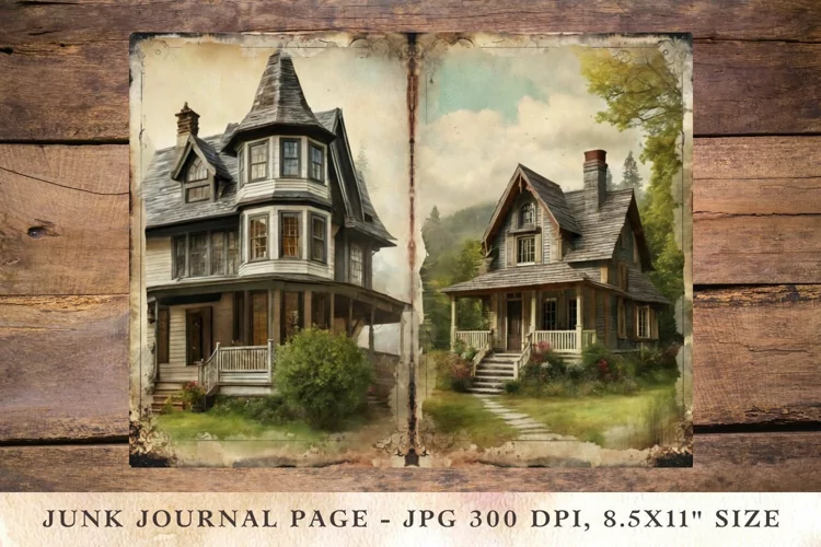 Printable Junk Journal cottage house 9