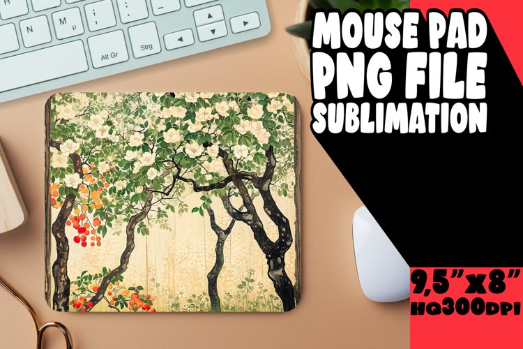 Springtime Arboreal Haven: Tree Pattern Mouse Pad example image 1
