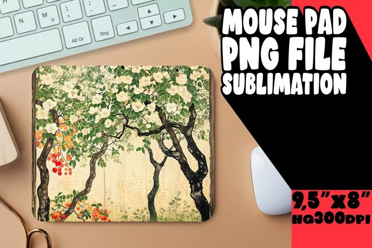Springtime Arboreal Haven: Tree Pattern Mouse Pad