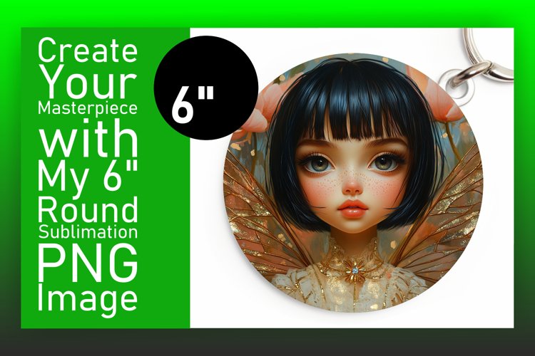 Vibrant Round Design Coaster Template , Fairy