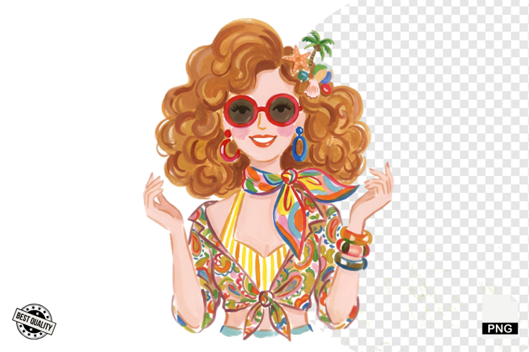 Summer 1950 Girls Clipart example image 1