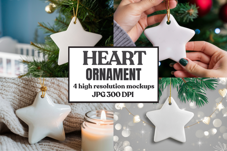 Christmas Star Ceramic Ornament Mockup | Holiday Star Tree