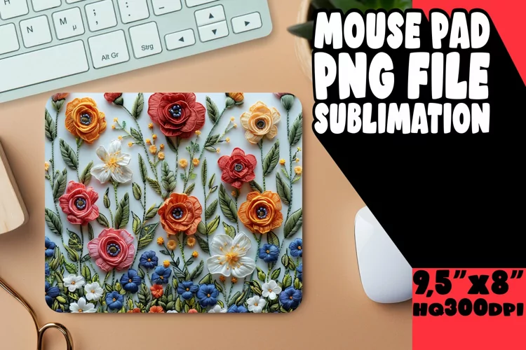 Floral Fantasyland: Sublimation Mouse Pad Art