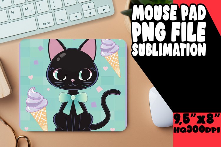 Charming Kitten Mouse Pad for Fall PNG