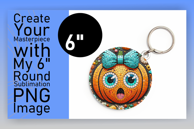 Bright Circle PNG Car Coaster Template , Cute Pumpkin example image 1