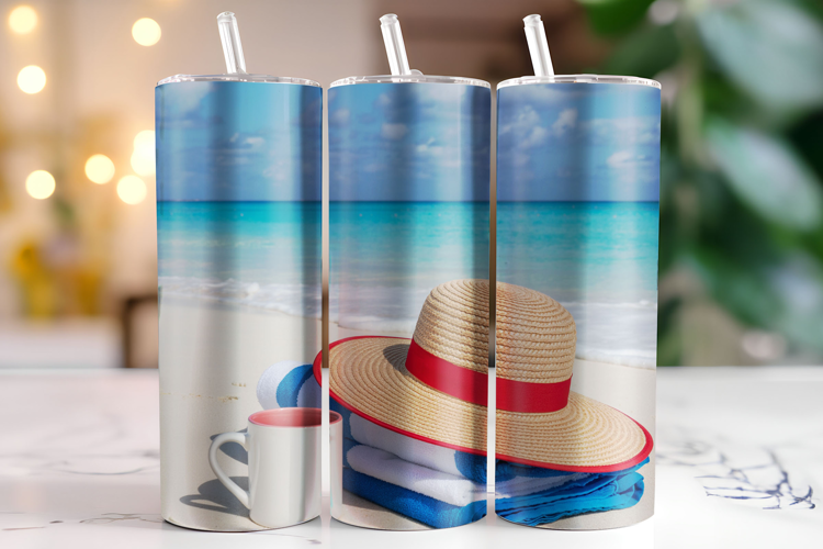 Beach Tumbler Wrap | Sublimation | Tumblers