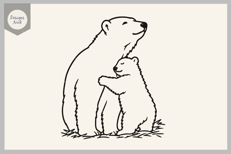 Mama Bear and Cub Svg, Bear Hug SVG, Wildlife SVG, Baby Bear