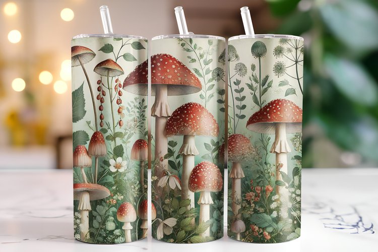 Mushroom Tumbler Wrap | Sublimation | Tumblers example image 1