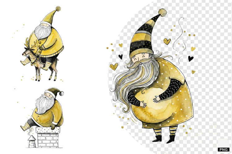 Whimsical Christmas Santa PNG