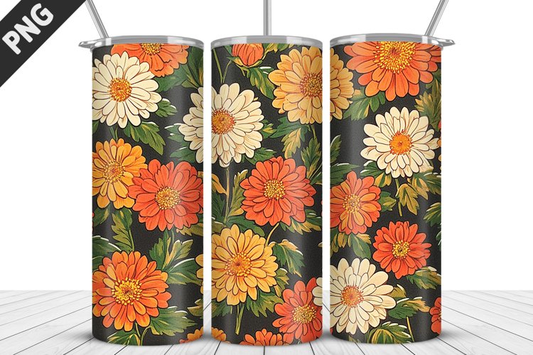 3D Prettiest Flowers Tumbler Wrap | Sublimation Design