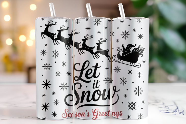 Let it Snow Tumbler Wrap | Christmas | Sublimation