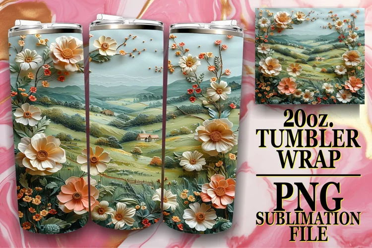 Spring Meadow View Tumbler Wrap 20oz