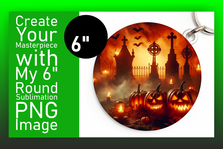 Glamorous Round Design for Sublimation , Horror Halloween