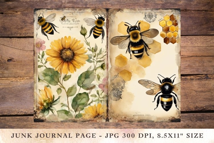 Printable Junk Journal Pages Bee 4