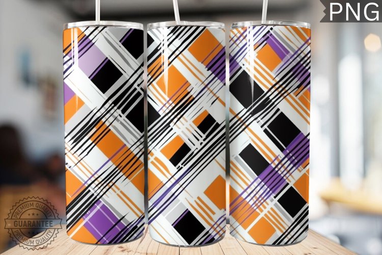 Halloween Plaid Pattern Tumbler Wrap - High Quality 300 Dpi