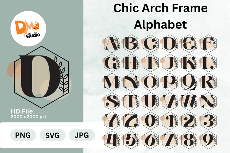 Chic Arch Frame Alphabet Monogram