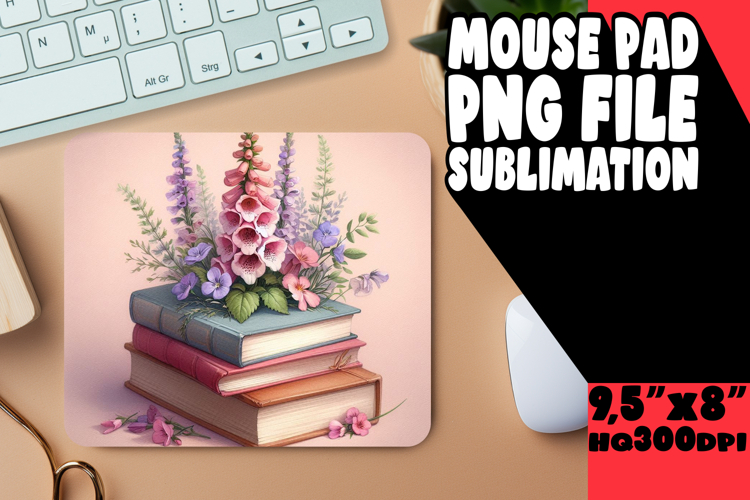 Radiant Mouse Pad Sublimation PNG, Books
