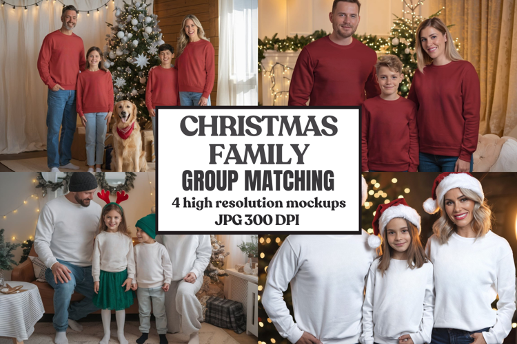 Christmas Family Group Tshirt Mockups
