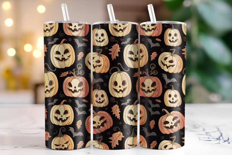 Halloween Pumpkin Tumbler Wrap | Sublimation | Tumblers