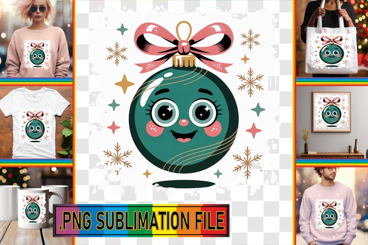 Unique Tote Bag Designs PNG, Cute Christmas example image 1