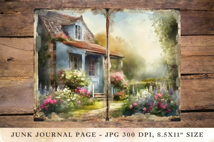 Printable Junk Journal Pages garden 4