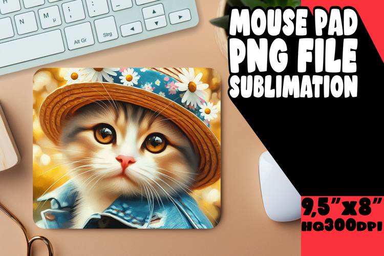 Sweet MOUSE PAD Magical Design, Cute Cat example image 1