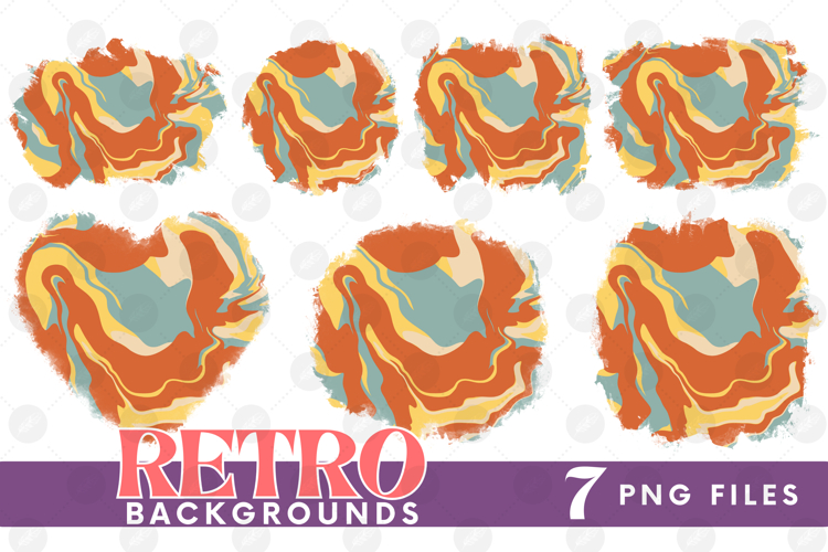 Retro Background Png Fluid Marble Paper Sublimation Bundle