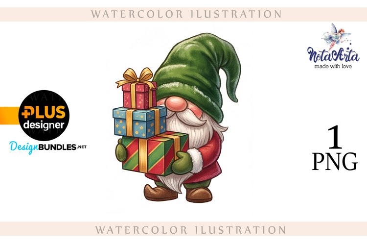 Watercolor Christmas gnomes, Christmas Gnomes