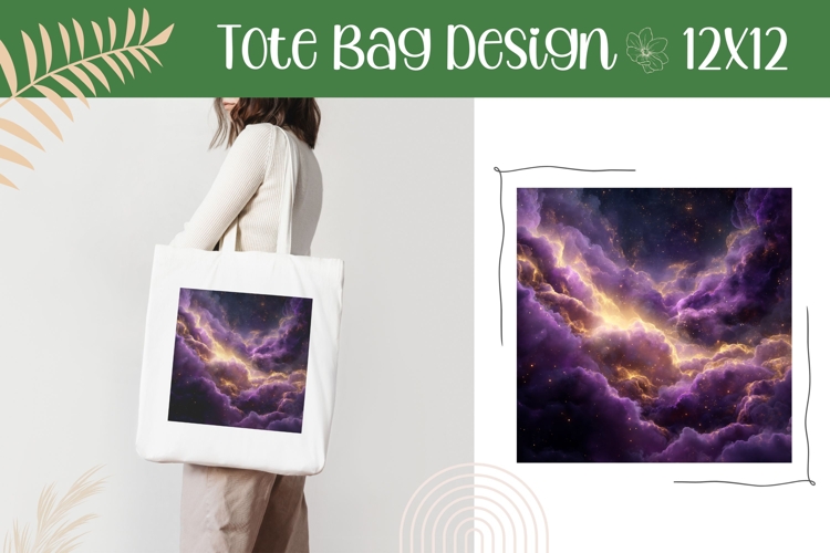 Cosmic Illustration, Cosmic Tote Bag Design, Space PNG