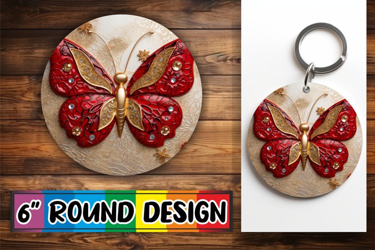 Enchanting Butterfly 3D Keychain Art example image 1