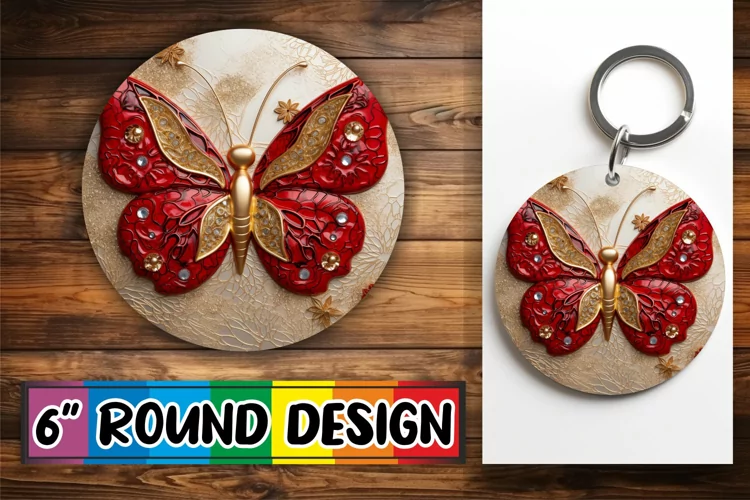 Enchanting Butterfly 3D Keychain Art