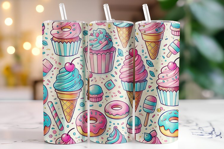 Ice Cream Tumbler Wrap | Sublimation