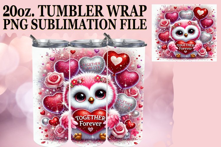 Uplifting Sublimation 20oz tumbler wrap, Valentines