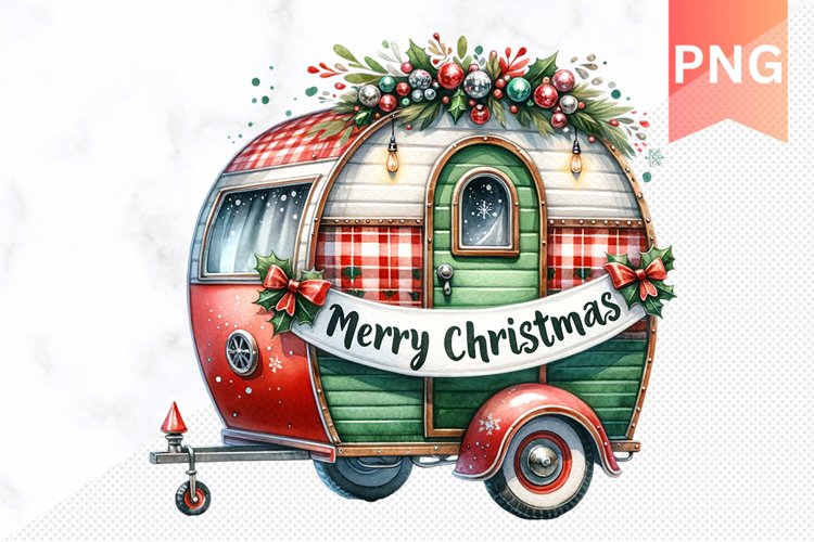 Christmas Whimsical Caravan - Clipart PNG Design example image 1