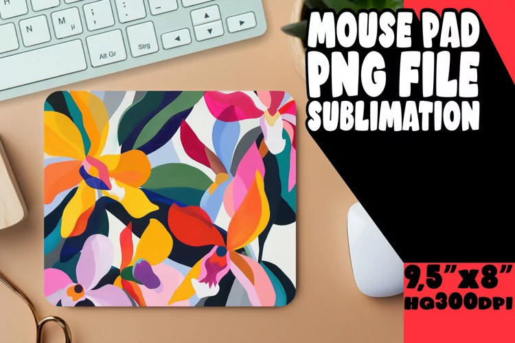 Dreamy Springtime Petal Pattern Mouse Pad