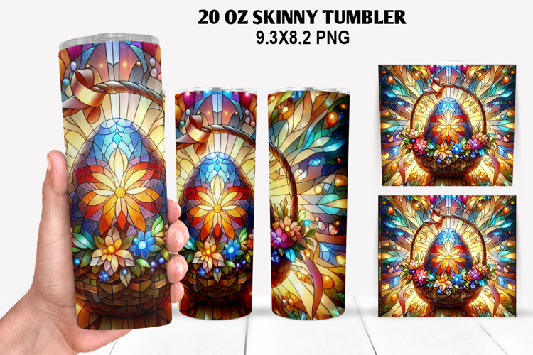 Skinny Tumbler 20oz Wrap Design, Easter Tumbler PNG Design