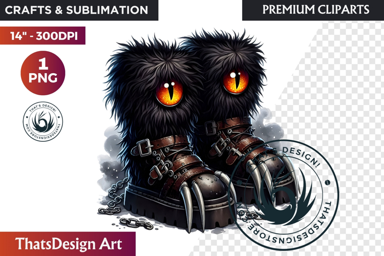 Halloween Character Boots - Spooky Gothic Clipart PNG