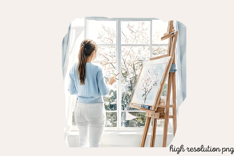 Blue Cozy Spring Home Clipart PNG