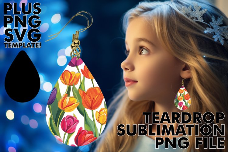 Sublimation-Perfect Teardrop Earrings with Floral Beauty